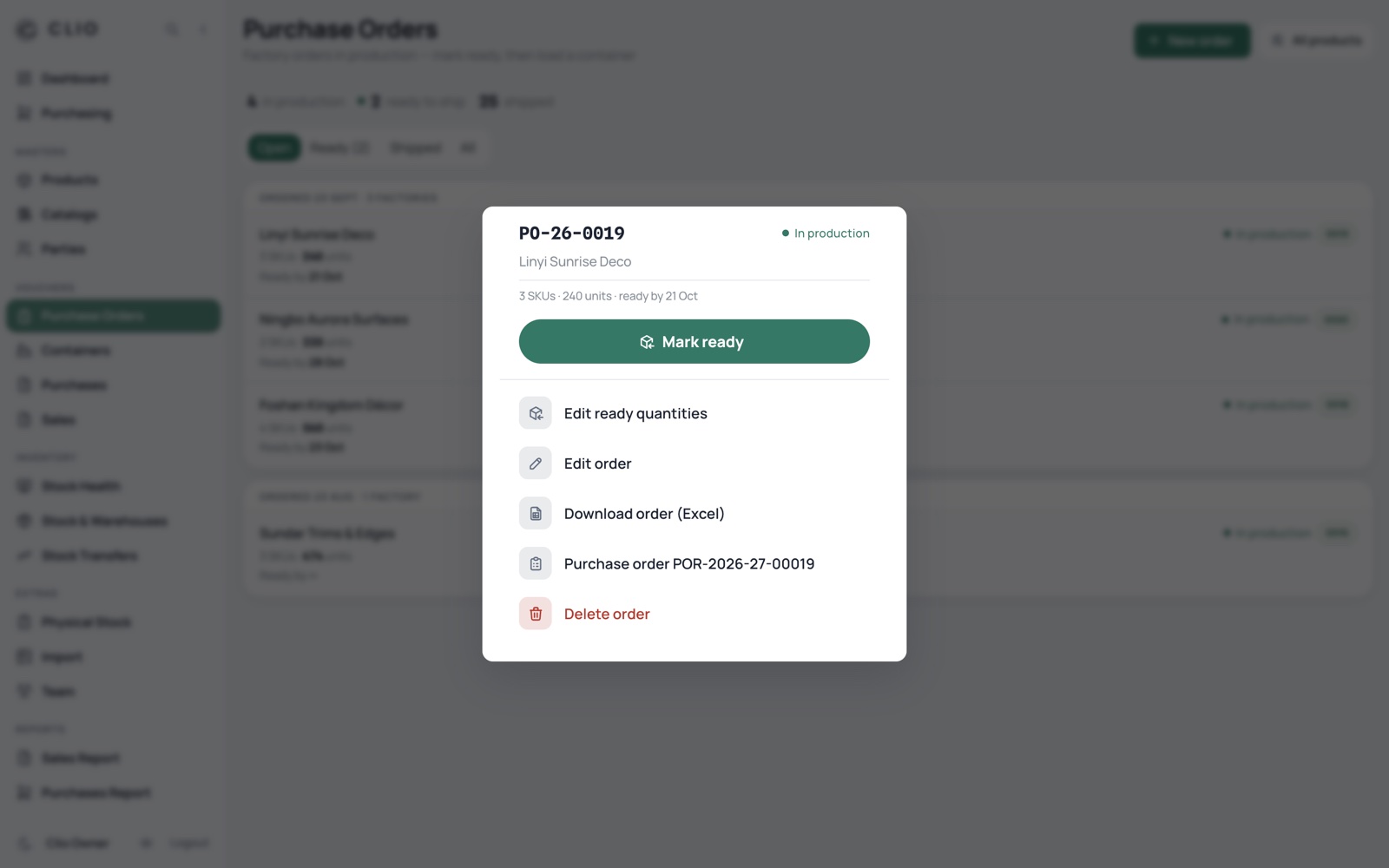 Everything for one order — desktop, light