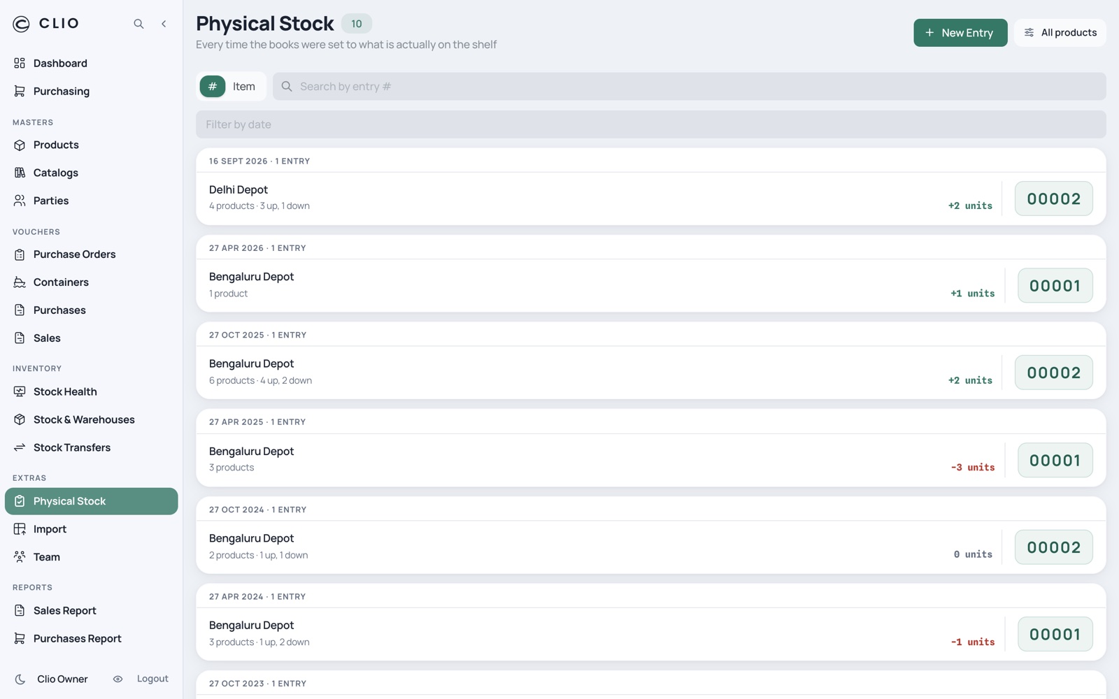 Physical Stock — desktop, light