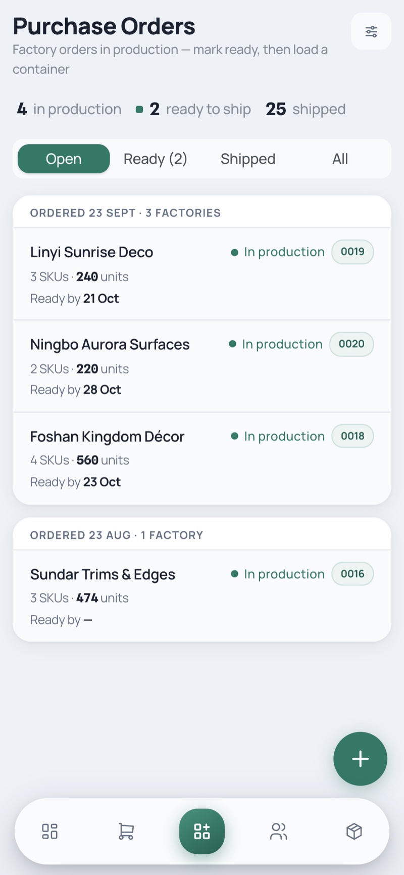 Purchase Orders — phone, light